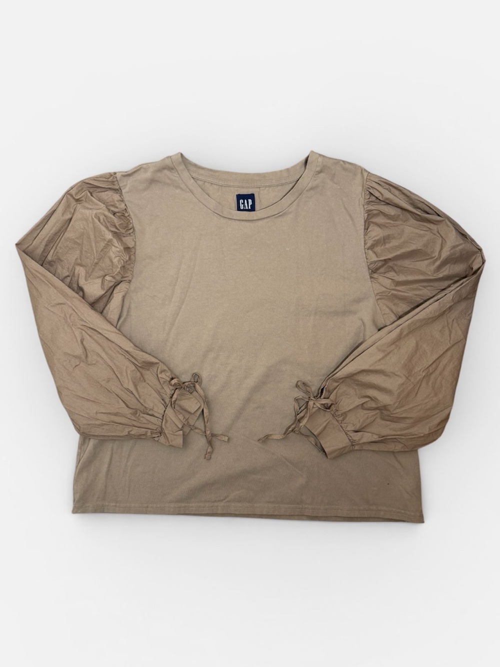 GAP Brown Balloon Sleeves Ribbon Cuff Long Sleeve